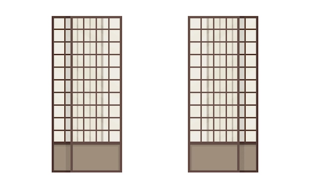 Сёдзи японская традиционная раздвижная дверь векторная иллюстрация