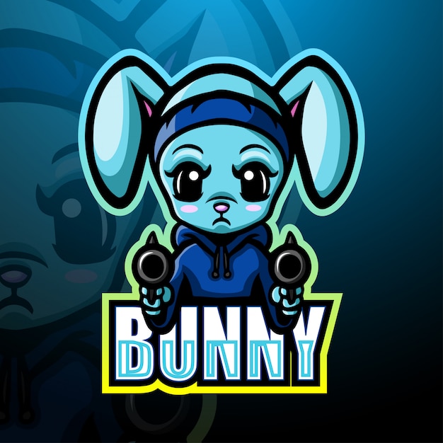 Vector shooter bunny mascot esport illustration