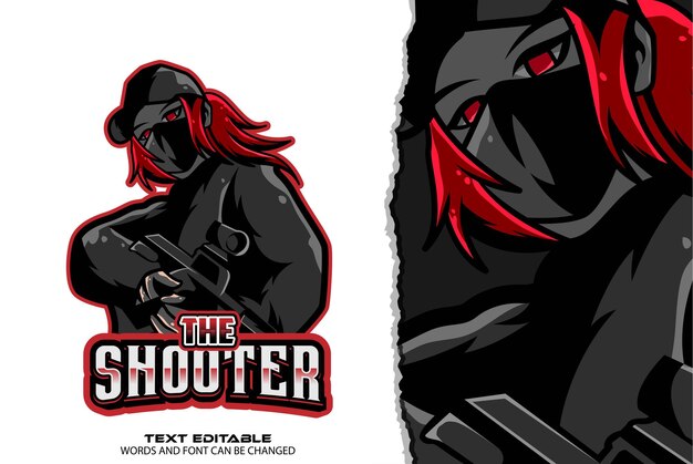 Shooterl esport logo premium vector