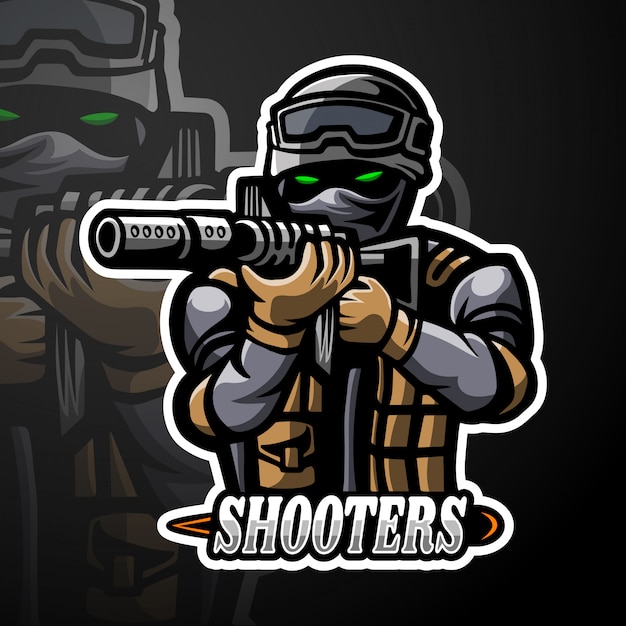 Shooter esport logo mascotte