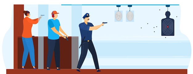 Vector shooting gallery for policeman  illustration.