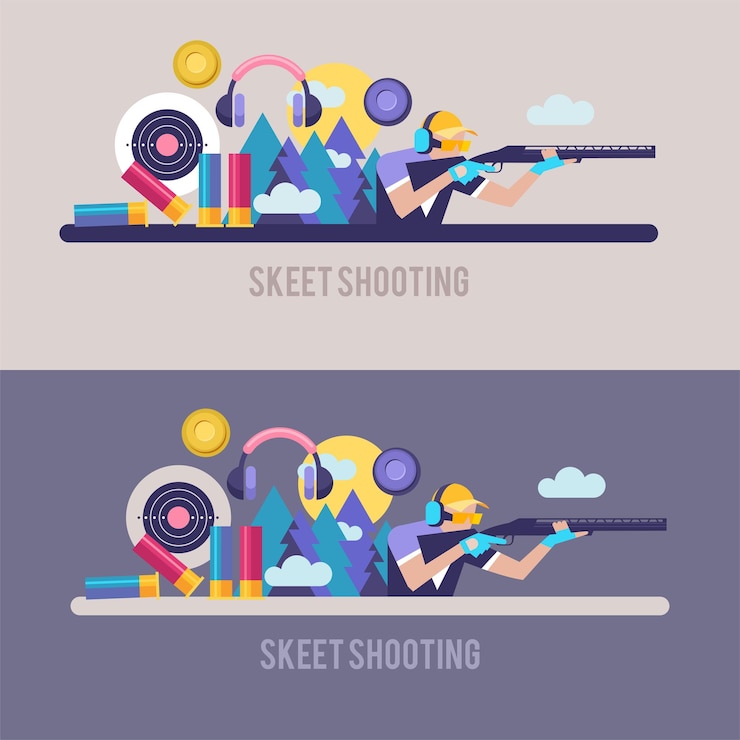 Vector shooting skeet.  set of design elements.