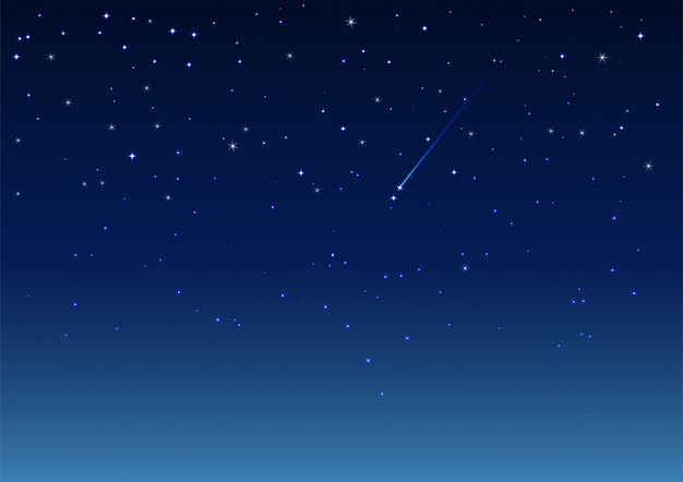 Shooting star in night sky