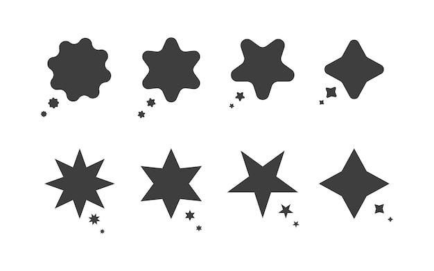 Shooting stars icon, star message box, set van star shapes, stars vector collection,