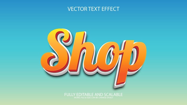 Shop 3D Fully Editable Eps Vector Text Effect