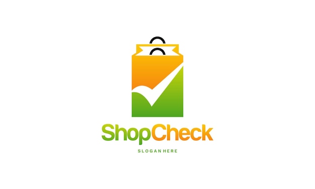 Shop Check logo vector, Safe Shop logo template