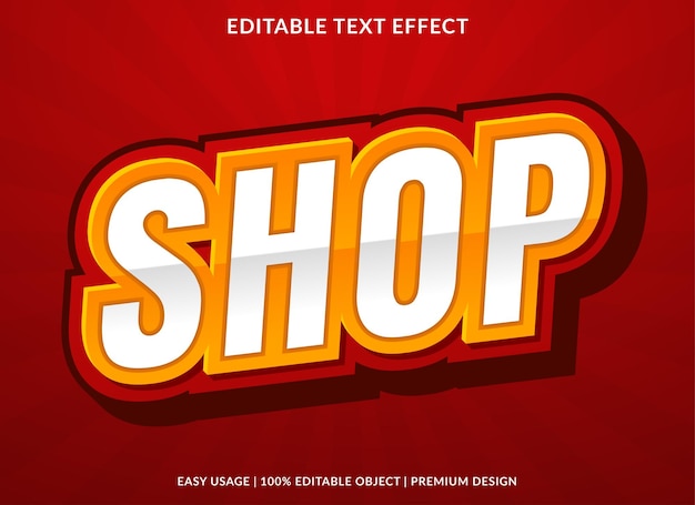 shop editable text effect template with abstract style font use for business logo and brand