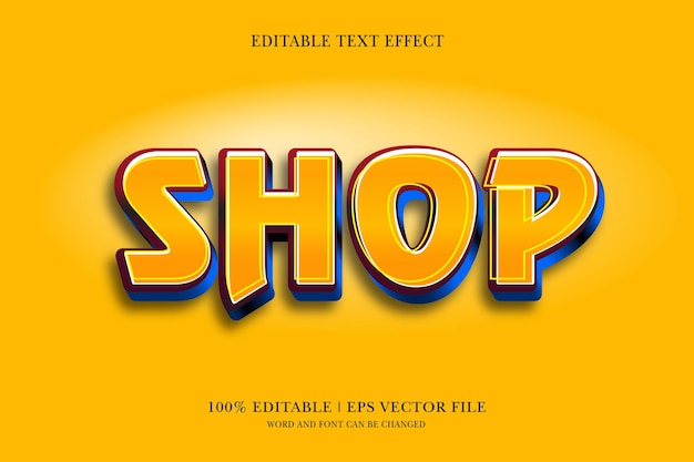 Shop editable text effect with 3d vector design