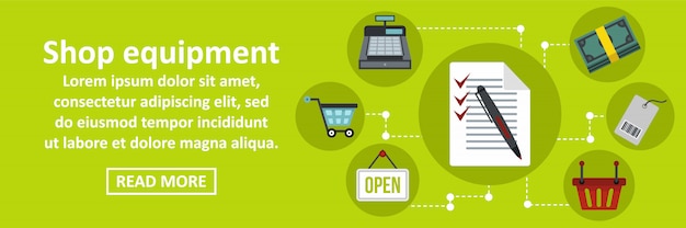 Shop equipment banner template horizontal concept