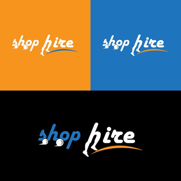 Shop hire creative logo design.