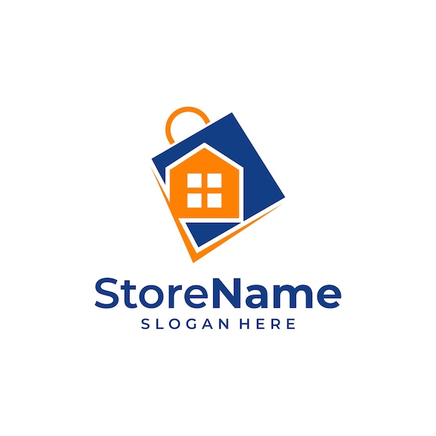 Shop home logo design concept vector business agency real estate logo furniture shop logo design template