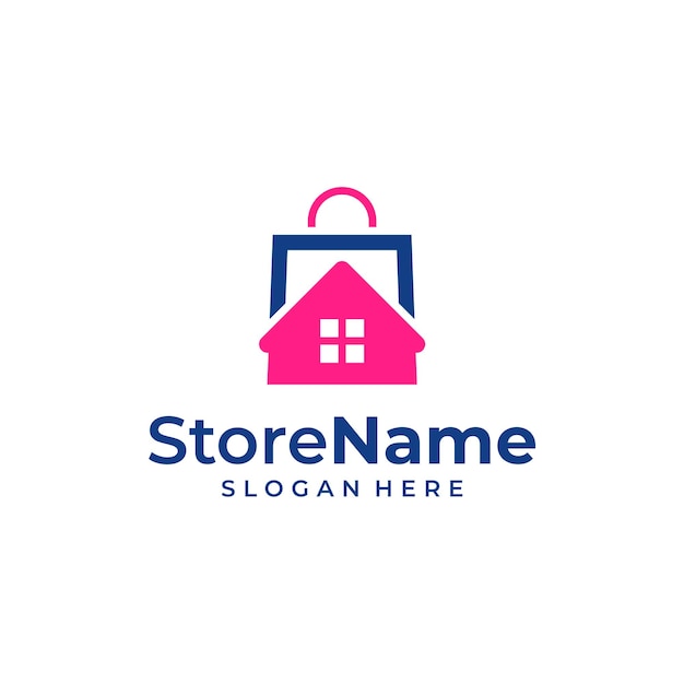 Shop home logo design concept vector business agency real estate logo furniture shop logo design template