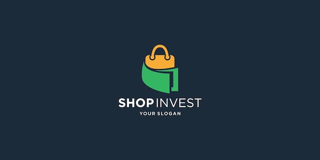 Shop investment business logo design template