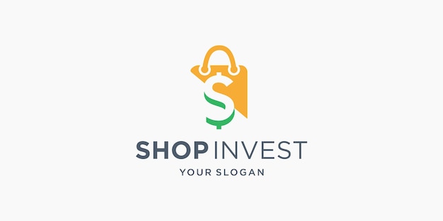 Modello di progettazione del logo aziendale di investimento del negozio