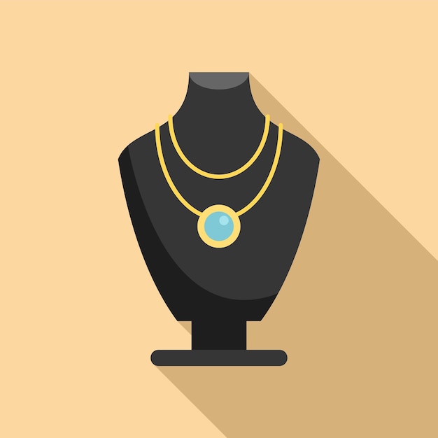 Vector shop jewelry dummy icon flat vector fashion bust pearl gold