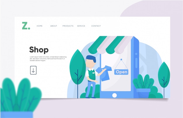 Shop landing page template