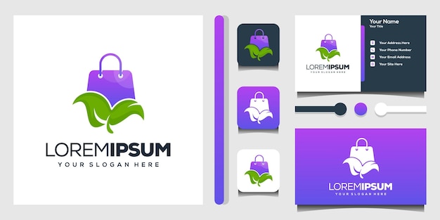 Vector shop and leafe modern logo design