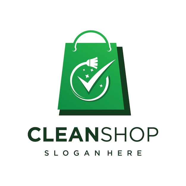 Shop logo design template for cleanliness