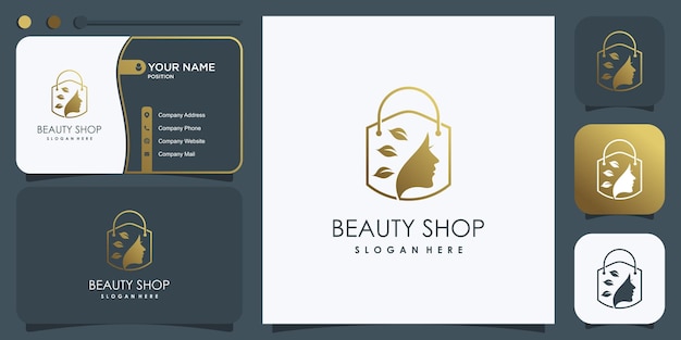 Shop logo design template with unique concept idea