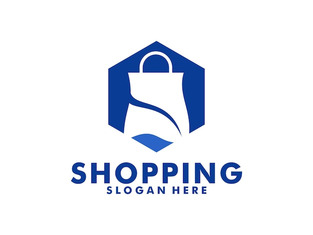 Shop logo Good shop logo with shopping bag vector Online Shop logo vector template