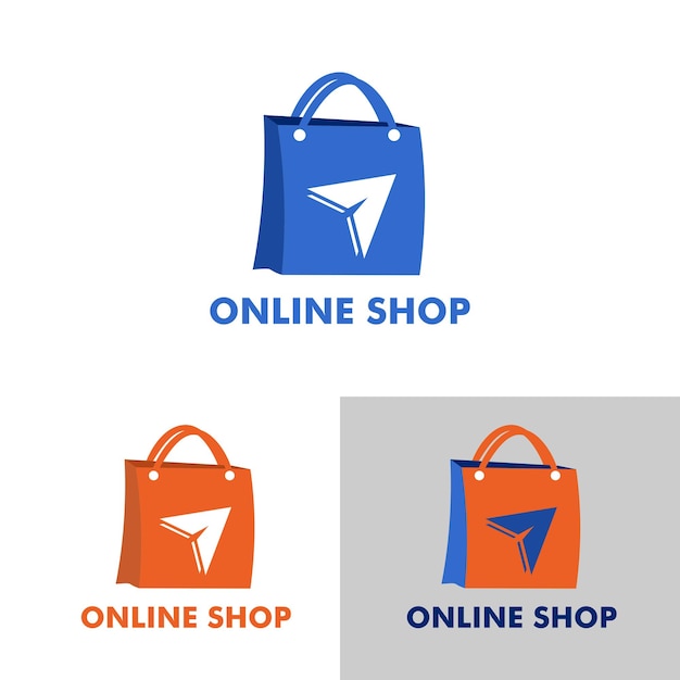 shop logo icon, online shop logo design vector