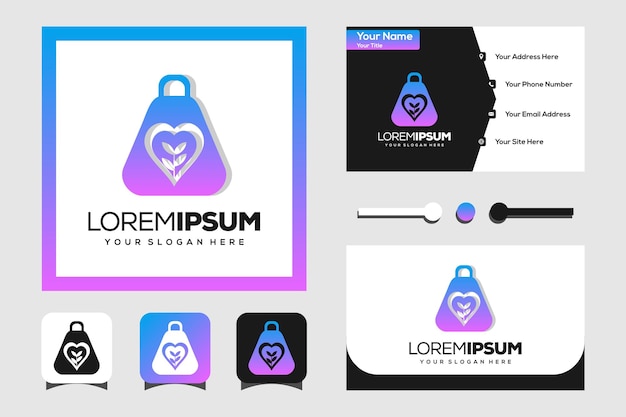 shop and love modern logo design