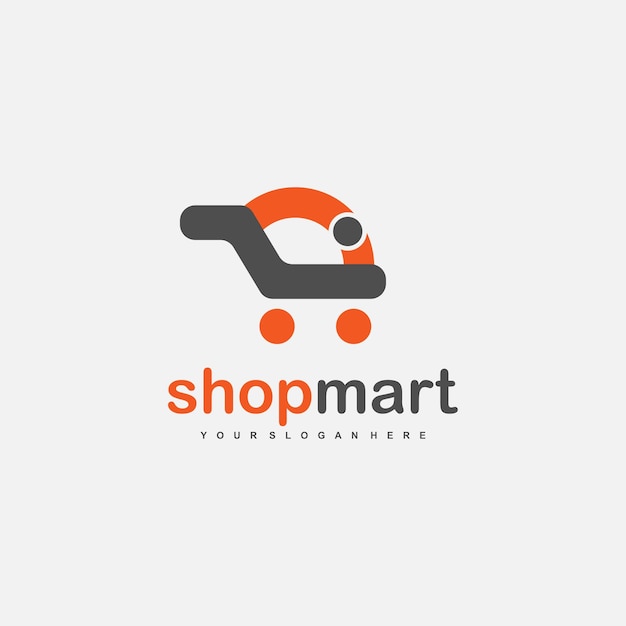 Vector shop mart logo design gradient icon