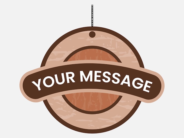 Vector shop message information circle and bend hanging board