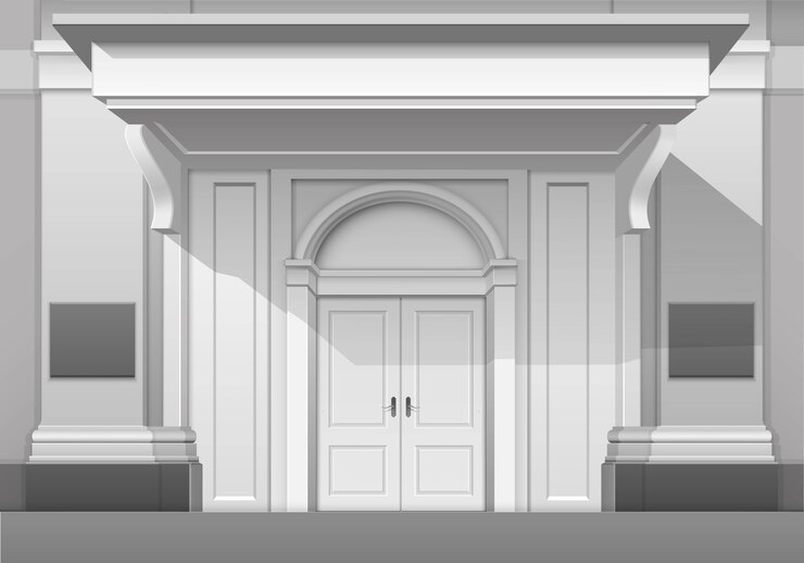 Vector shop museum boutique building store front isolated