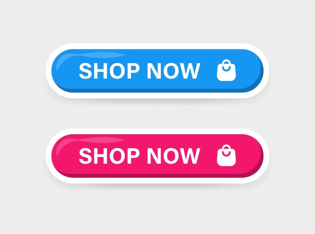 shop now button with shopping bag cart icon or add to shop buy now label banner web icons buttons