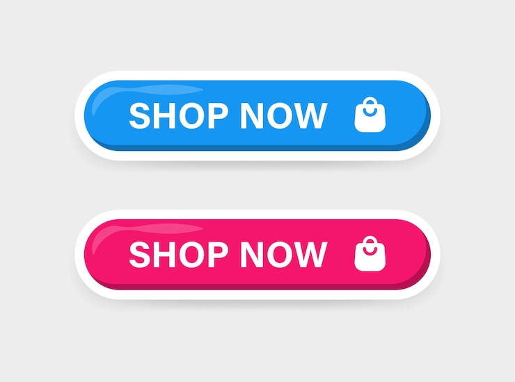 Vector shop now button with shopping bag cart icon or add to shop buy now label banner web icons buttons