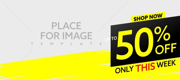 Vector shop now with percent off only this week sale banner