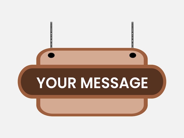 Vector shop one message information hanging board