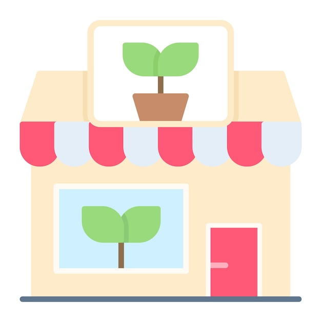 Shop Plant Vector Illustratie Stijl