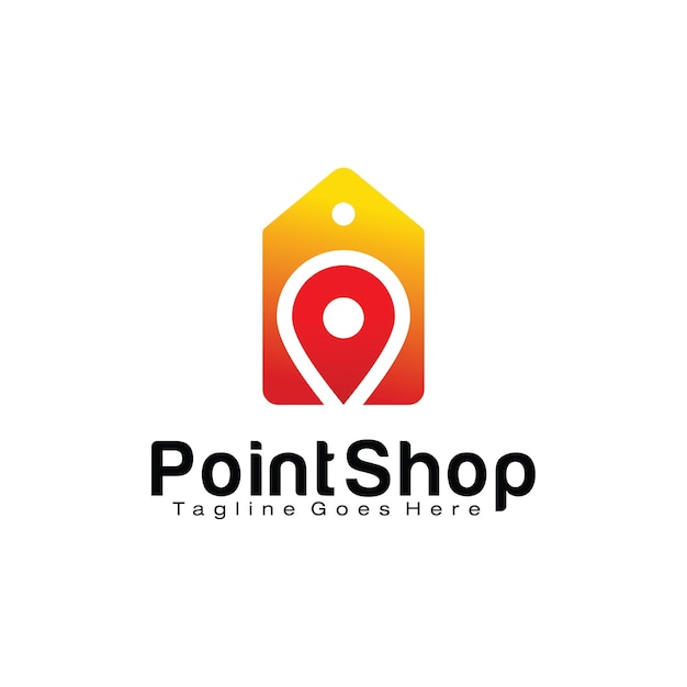 Vector shop point logo design template