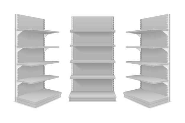 Shop shelves illustration isolated on white background
