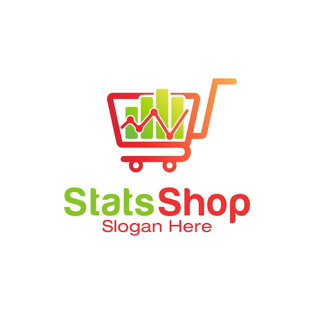 Shop statsロゴデザイン、salefinanceロゴデザインベクトル