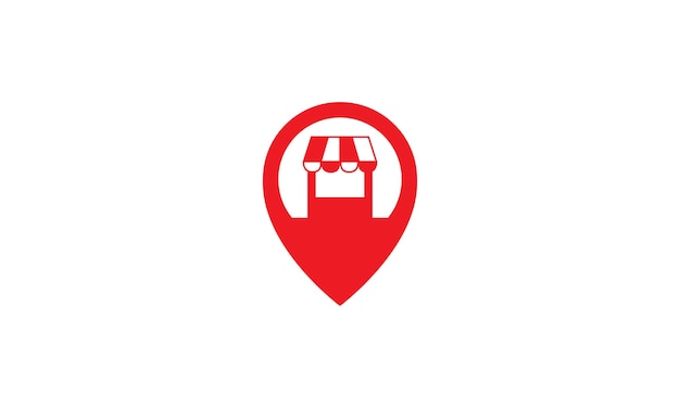 Shop store market with pin map location logo vector icon illustration design