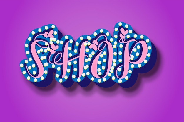 Shop text effect with graphic style and editable