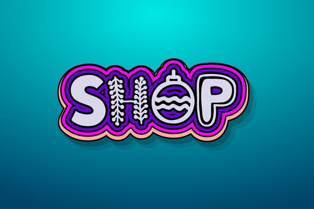 Shop text effect with graphic style and editable