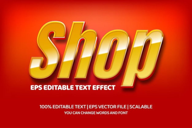 shop text with glass style effect