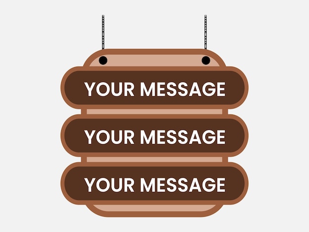 Vector shop three message information hanging board