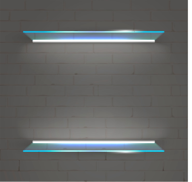Vector shop-window shelf for goods