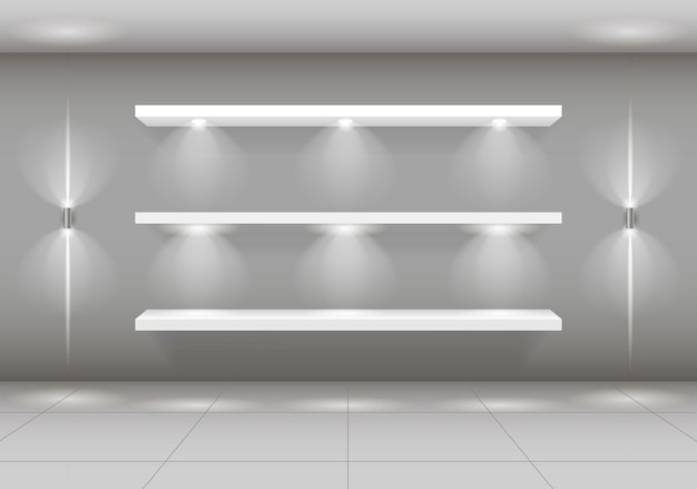 Vector shop-window shelf for goods