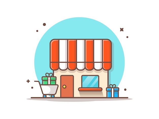 Shop with gifts vector icon illustration