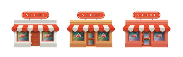 Shop with two windows Vector clipart isolated on white background