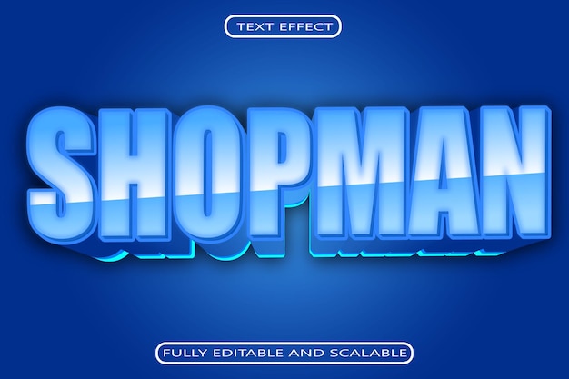 Shopman 편집 가능한 텍스트 효과 3차원 현대적인 스타일