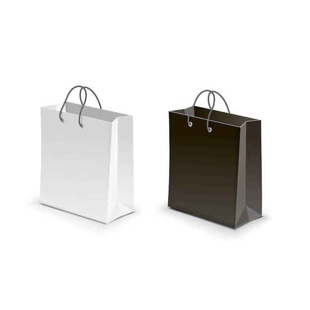 Vector shopping bag black white vector illustration