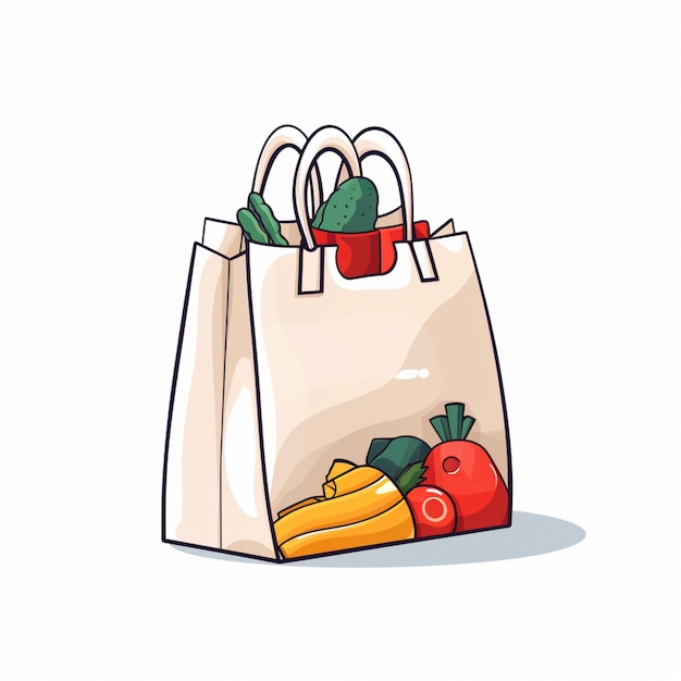 Vector shopping bag cartoon vector