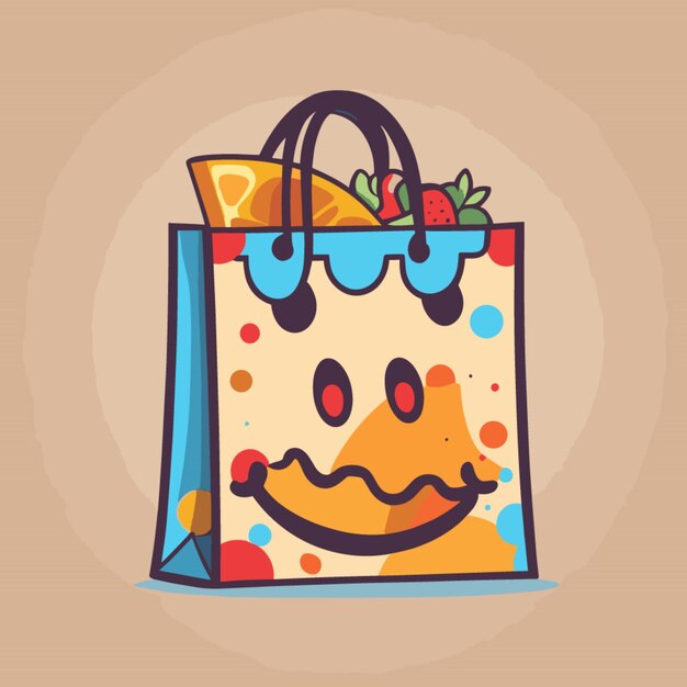 Vector shopping bag cartoon vector